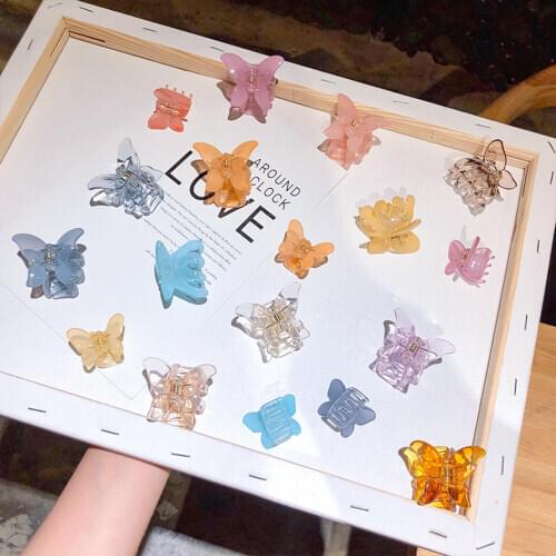 2020 New Korea Cute Stereoscopic Resin Butterfly Colorful Sweet Head Clip Hairpin Hair Accessories For Women Girls