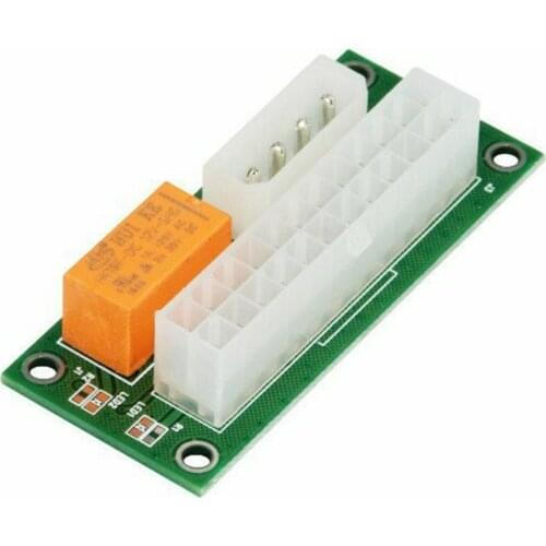 24Pin to 4Pin ATX Power Supply Sync Synchronous Starter Extender Card Dual PSU Adapter for Litecoin Bitcoin Miner