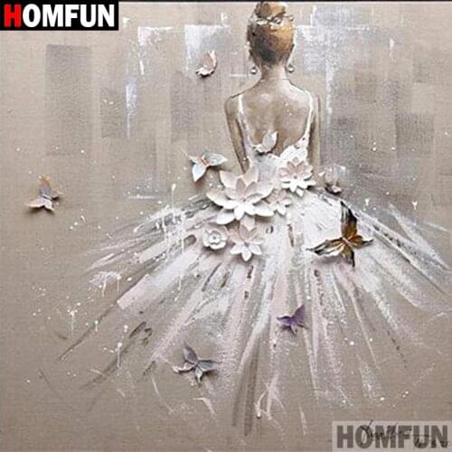 HOMFUN 5D DIY Diamond Painting Full Square/Round Drill "Ballet girl" 3D Embroidery Cross Stitch gift Home Decor Gift A08045