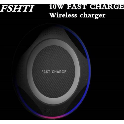 Qi Wireless Charger For iPhone X 8 8 Plus FSHTI 10W Fast Wireless Charging Dock Stand For Samsung Note 8 5 S8 Plus S7 S6 Edge