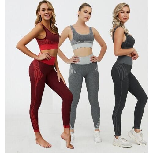 Seamless Yoga Set Nylon Woman Yoga Suit Sportswear Exercise Top Leggings Women Fitness Wear Gym Workout Sports Tracksuit NT015