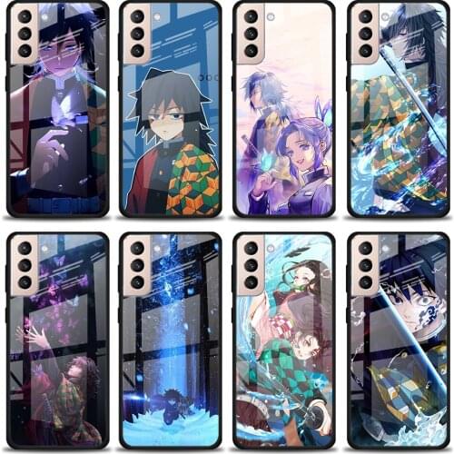 Demon Slayer Tomioka Giyuu Tempered Glass Cover For Samsung Galaxy S21 Plus Ultra M21 M31 M51 A52 A72 Phone Case Coque