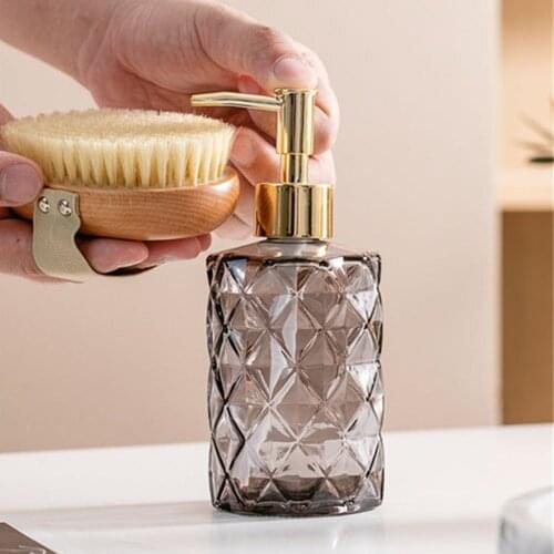 330ml Glass Soap Dispenser Nordic Hotel Bathroom Hand Sanitizer Shower Gel Shampoo Bottle Liquid Refill Empty Storage Bottles