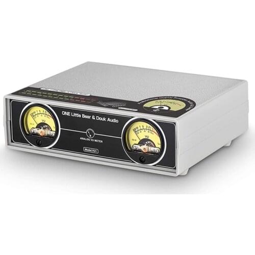 MIC+LINE Dual Analog VU Meter DB Panel Display Stereo Audio Visualizer Sound Level Indicator for Power Amplifier,US PLUG