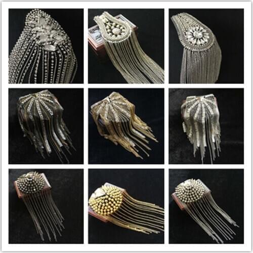 Handmade D99 epaulette jewelery tassel big shoulder brooch epaulet /epaulettes badge fitting accessories/pin