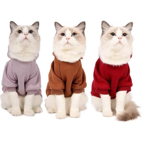Fleece Warm Dog Pet Hoodie Soft Sweater Fashion Cat Puppy Coat Jacket Autumn Winter Clothes Apparel for Dogs Cats Small Medium