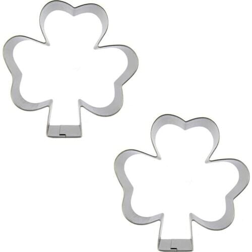 Clover shape 2 piece Cookie cutting molds, baking tools, cake decorating soft candy tools