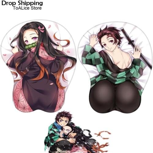 Anime Demon Slayer Kimetsu no Yaiba Cosplay 3D Gel Mouse Mat Pad Kamado Tanjirou ycra Gaming Playmat Mousepad Wrist Rest Gift