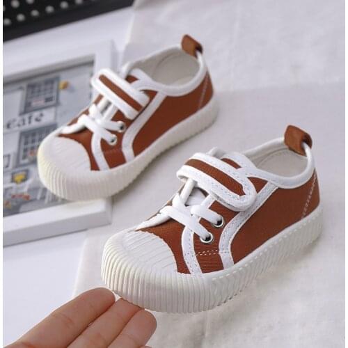 2021 New Toddler Kid Girls Patchwork Fashion Sneakers Boys Casual Shoes Children Breathable Hook & Loop Canvas Shoes Size 21-32