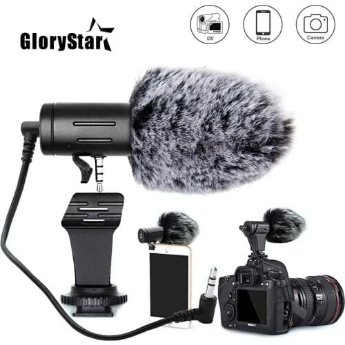RYH 3.5mm Plug Camera Microphone Condenser Recording Microfone Ultra-wide Audio Studio MIC For Canon Sony Nikon DSLR DV Vlog