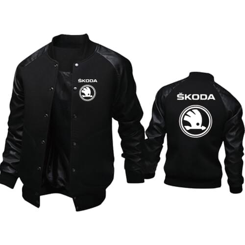 Fashion Casual trend Skoda Car Logo Printing Winter jackets Thicken Warm Wool Fleece Cotton High Quality Mens Sport Jacket