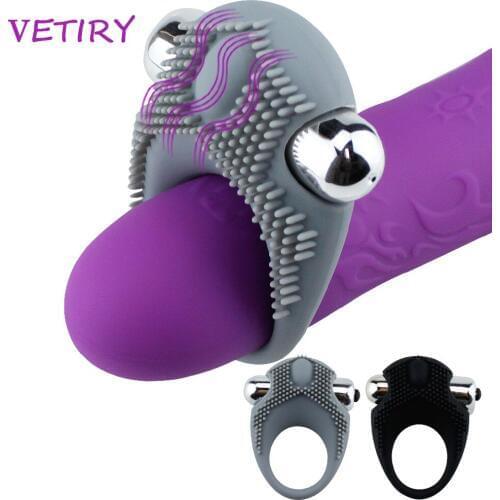 VETIRY Vibrator Penis Ring Cock Ring Grain Vagina Stimulation Delay Ejaculation Penis Extender Enlargement Sex Toys for Men