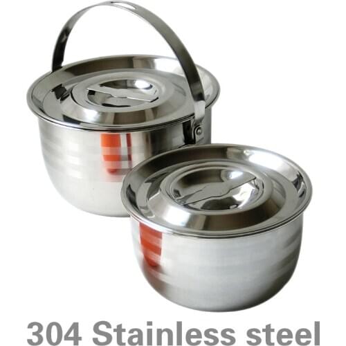 Camping Cookware Set Stainless Steel Compact Campfire Cooking Pots And Pans Rugged 3Pc Cook Set For Outdoor Hiking Barbecue