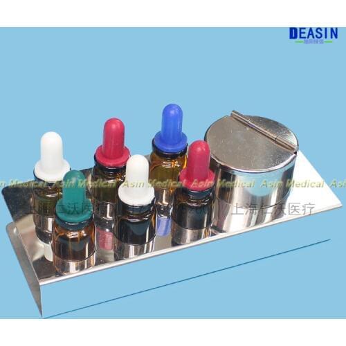 Dental glass drop bottle set with stainless Cotton swab bottle Color drop bottle Oral dental material