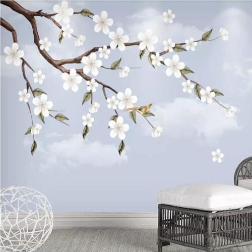 Milofi custom 3D wallpaper mural hand-painted flowers and birds living room bedroom wall decoration painting wallpaper mural