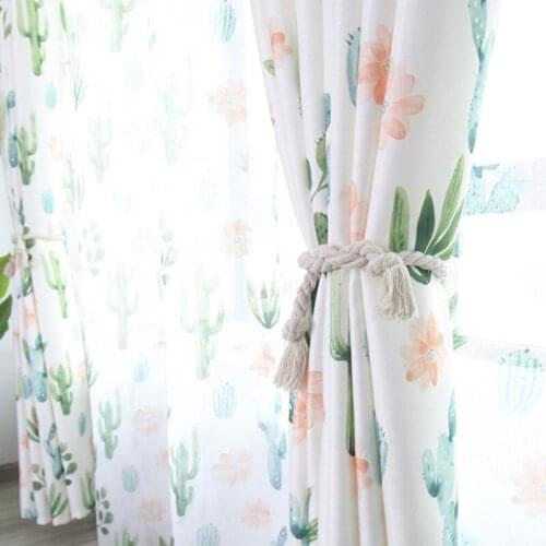 Small Fresh Curtains Floral Creative Curtain Bedroom Study Girl Room Curtain Fresh Modern Customizable