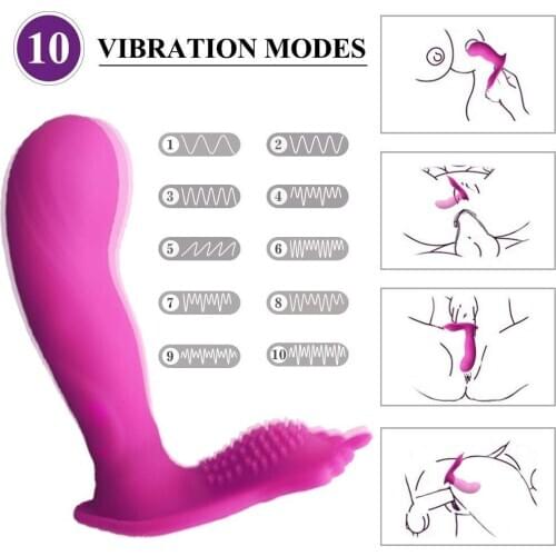 Wearable Vibrator Clitoris And G-Spot Stimulator Remote Control Vibrate Masturbation Dildo Toys For Adult