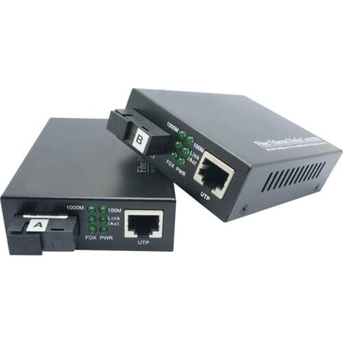 20KM 1000M Singlemode Single Fiber Gigabit Fiber Media converter 1310/1550nm SC/UPC Gigabit Media Converter