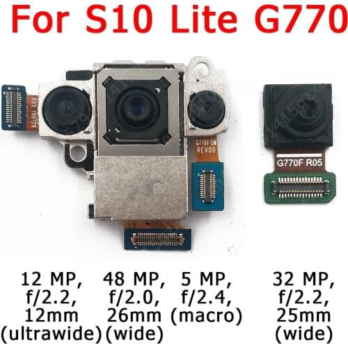 Original Front Rear Back Camera For Samsung Galaxy S10 Lite G770 Main Facing Frontal Camera Module Flex Replacement Spare Parts