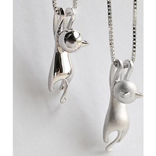 1pc Cat Necklace For Women Girl Trendy Animal Pet Gold Polished Cat Pendant Necklace Long Chain Charm Vintage Jewelry