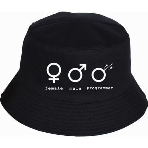 2019 New Female Male Programmer Panama Bucket Hat Summer sun Cap Funny Computer Man Fishermans hat design