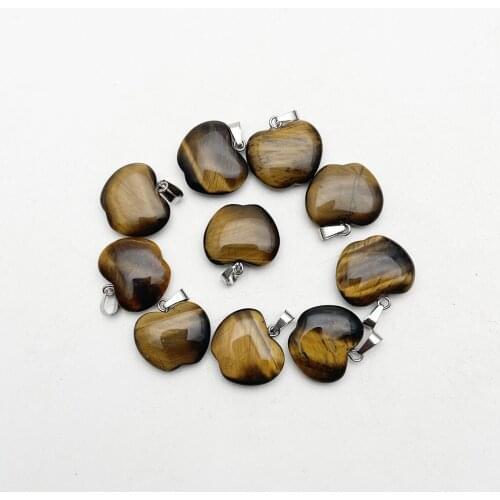 Fashion Tiger eye natural stone apple charms pendant for Jewelry making 10pc good Necklace Accessories Free shipping Wholesale