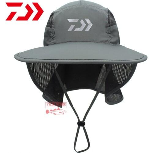 Daiwa Fishing Cap Outdoor Sports Hiking Sun Hat UV Protection Cap Summer Breathable Fishing Cap Big Eaves Sunshade Fisherman Hat