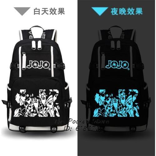 Anime JoJos Bizarre Adventure Printing Backpack Jonathan Joestar Cos Anime School Bags Canvas Travel Bags Mochila Feminina
