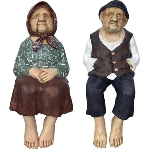 Countryside Grandparent Figurine Sculpture Statue for Shelf Ornaments Gift