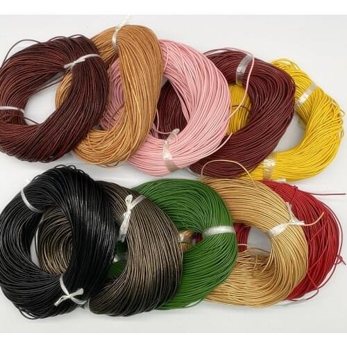 New 5yards 1.5mm Genuine Cow Leather Round Thong Cord DIY Bracelet Findings Rope String for Jewelry Making