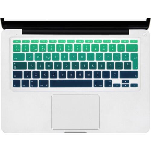 Spanish Keyboard Cover Gradient Euro Enter Silicone Spain Keyboard Stickers for Apple MacBook Air 11 A1370 A1465