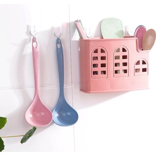 Three in a bag！wheat straw spoon household long handle gruel spoon kitchen plastic kitchen utensils thickened porridge spoon