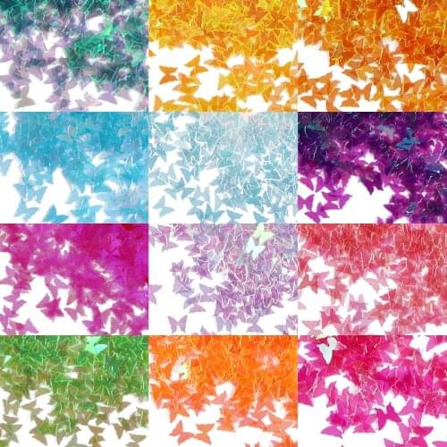Spring Summer Butterfly Nail Art Glitter Sequins Iridescent Candy Color Flakes Paillette Manicure Decoration Nails Accessories