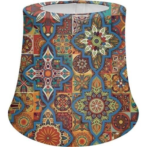 Vintage Tribal Pattern Fabric Light Lampshade Covers Home Table Lamp Cover Home Decoration Lamp Shade Lighting Accessories