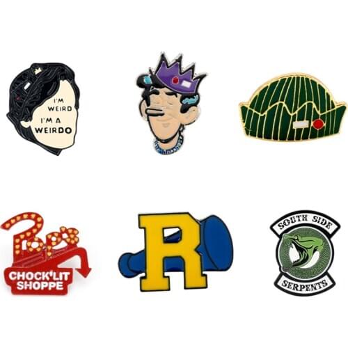 High Quality TV Series Riverdale Metal Enamel Pins and Brooches for Women Fashion Lapel Pin Backpack Bags Badge Gifts