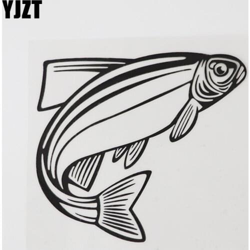 YJZT 13.3CM×11.6CM Flying Fish Animal Decal Vinyl Car Stickers Black/Silver 13D-0994