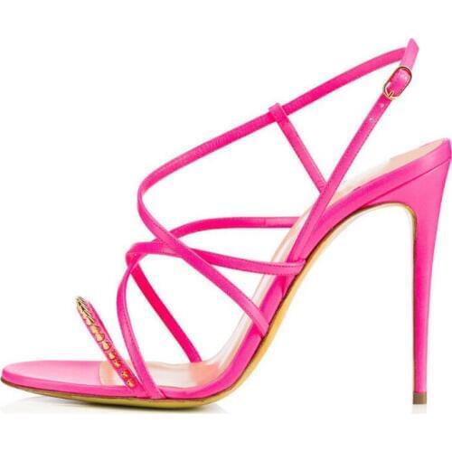 Moraima Snc Summer Shoes Sexy Woman Open Toe High Heel Sandals Rivets Decorations Stiletto Dress Heels Cutouts Thin Heels Shoe