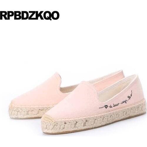Women Fisherman Comfortable Casual Designer Shoes China Hemp Slip On Espadrilles Large Size Round Toe Ladies Flats 2021 Chinese