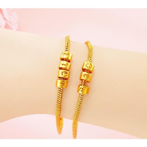 Lucky Charm ankle Bracelet Cuff Bracelets For Women I love you forever 24K gold Bangles 2020 Fashion Jewelry Pulseira wholesale
