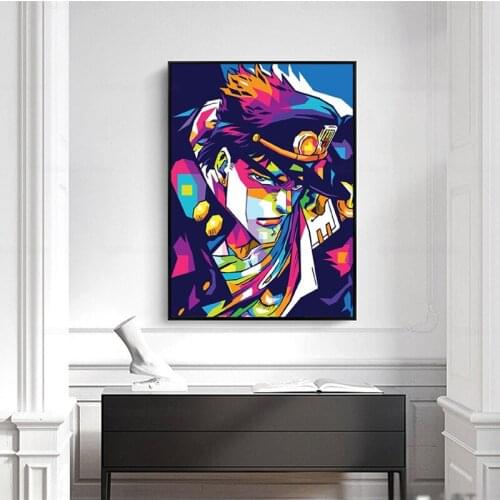 Jotaro Kujo in WPAP Canvas Painting Wall Anime Art Pictures Prints Home Decor Wall Poster Decoration For Living Room