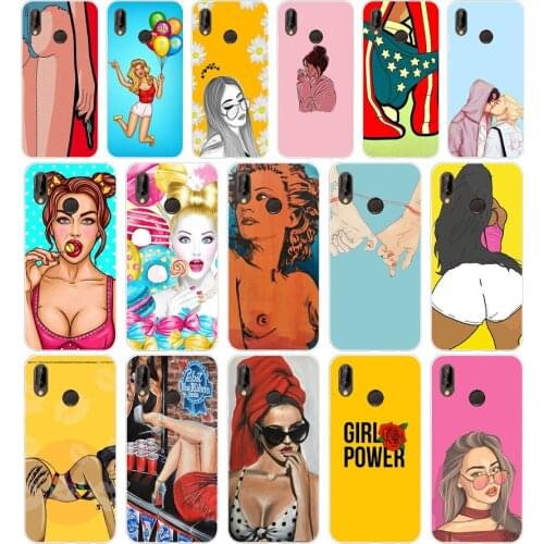 102AA hot flirt sexy girl Silicone TPU Protective Cover Phone Case On For Huawei P20 30 Pro Lite Case Soft