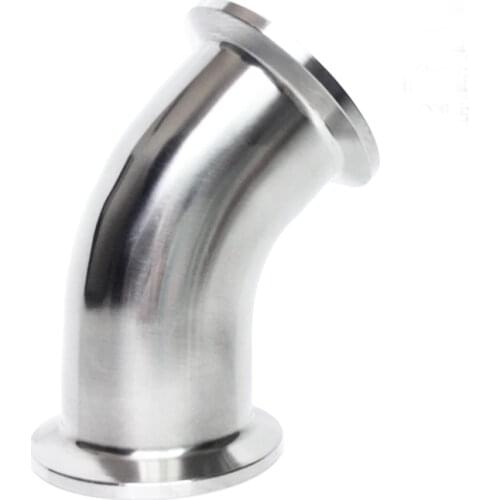 1.5" 2" 2.5" 3" 3.5" 4" Tri Clamp 45 Degree Elbow SUS304 316L Stainless Steel Sanitary Pipe Fitting Connector Homebrew Beer
