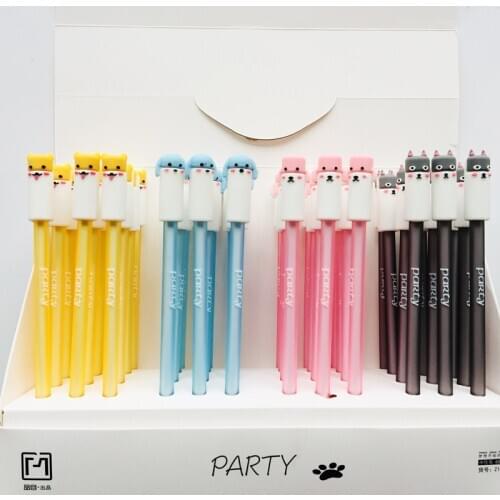 1pc Black Ink Kawaii Puppy Dog Gel Pen Rollerball Pen Writing Pen Stationery 0.5mm