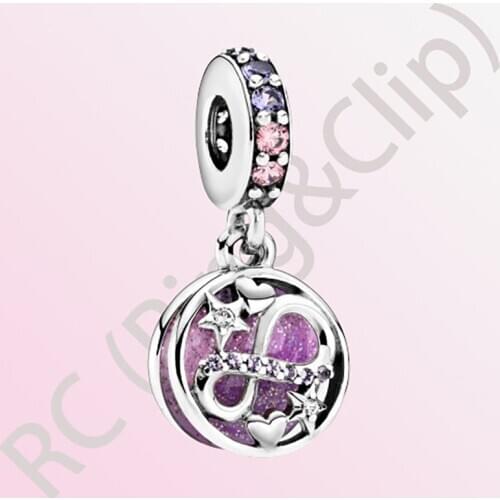 2020 New Arrival 925 Sterling Silver Bead Glittering Infinity Hearts & Stars Dangle Charm fit Original Pandora Bracelets Jewelry