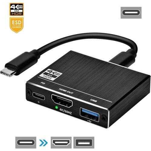 2020 Best Thunderbolt 3 USB C HUB USB C 3.1 to HDMI USB Type C 100W Charging Port USB 3.0 HUB Adapter for MacBook Pro Samsung S9