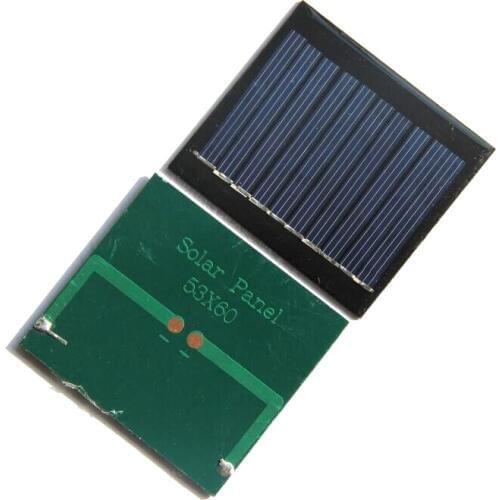 5V 60MA Mini Solar Cell Polycrystalline DIY Solar Panel Charger For 3.7V Battery Toy Study 53*60MM 100pcs Wholesale