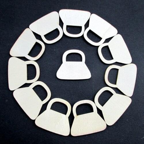 50 pcs/set of natural wood laser cutting purse shape handicraft wedding decoration Wood chip Wedding decoration 38mm*35mm 1211