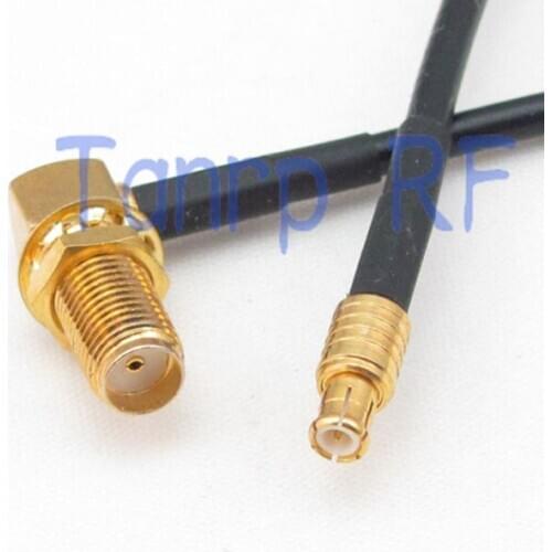 6in SMA female jack right angle to MCX male plug RF connector adapter 15CM Pigtail coaxial jumper cable RG174 extension cord