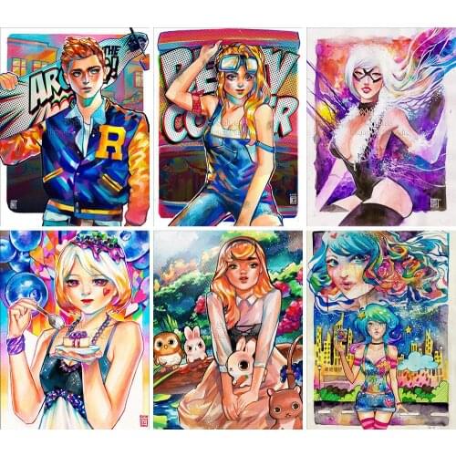 Diamond Painting Cartoon Racing Football Girl Full Square Round 5D DIY Art Gift Embroidery Cross Stitch Mosaic Home Decoration