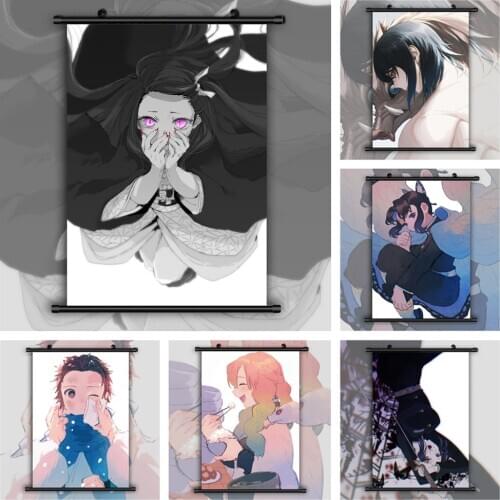 Demon Slayer Kimetsu no Yaiba Douma Nezuko Tanjirou Anime manga wall Poster Scroll A
